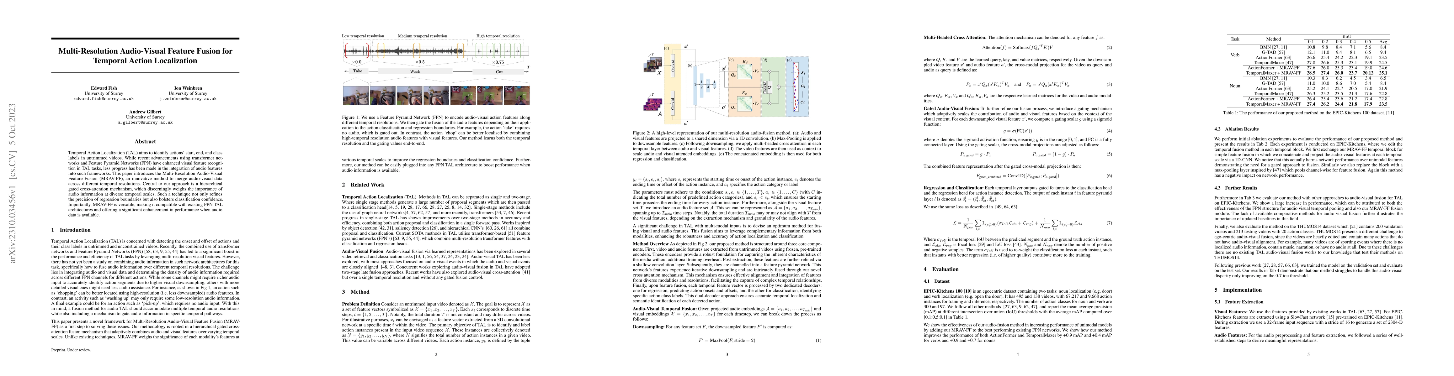 Thumbnail for Multi-Resolution Audio-Visual Feature Fusion for Temporal Action
  Localization
