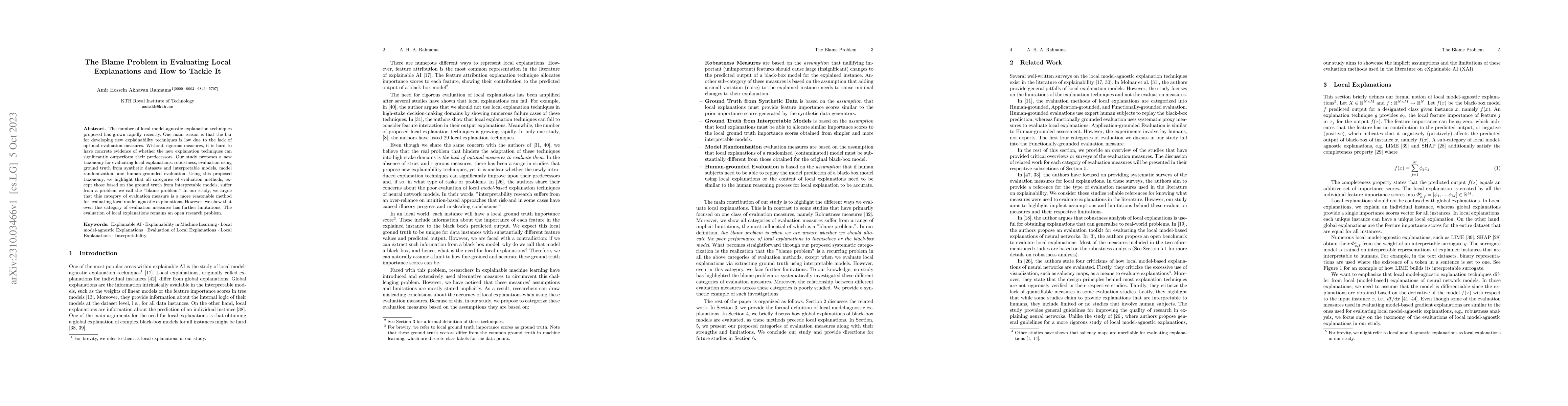 Thumbnail for The Blame Problem in Evaluating Local Explanations, and How to Tackle it