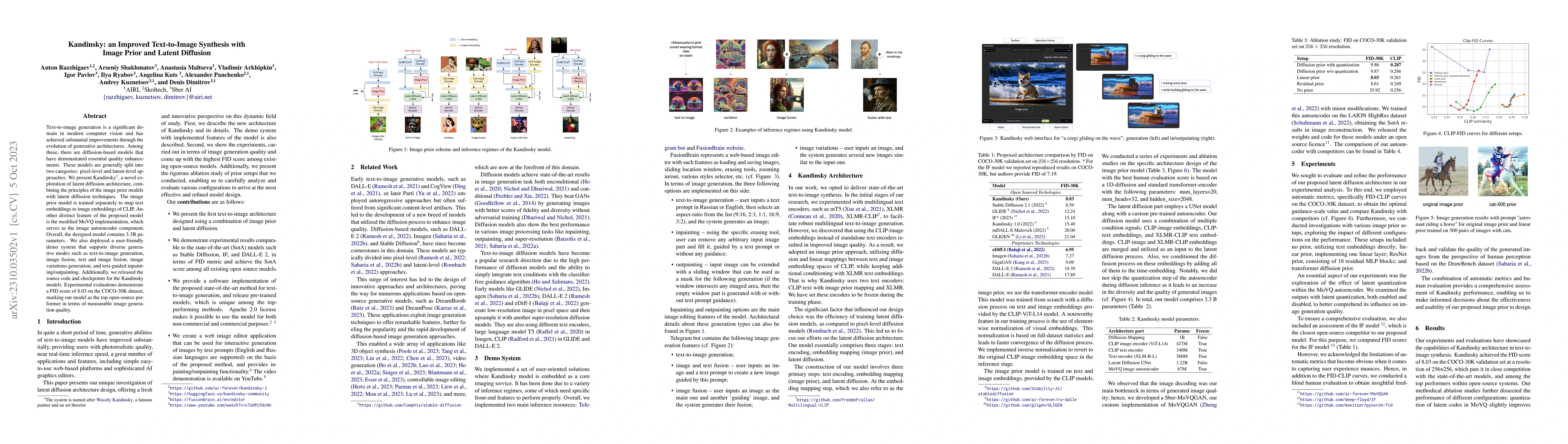 Thumbnail for Kandinsky: an Improved Text-to-Image Synthesis with Image Prior and
  Latent Diffusion