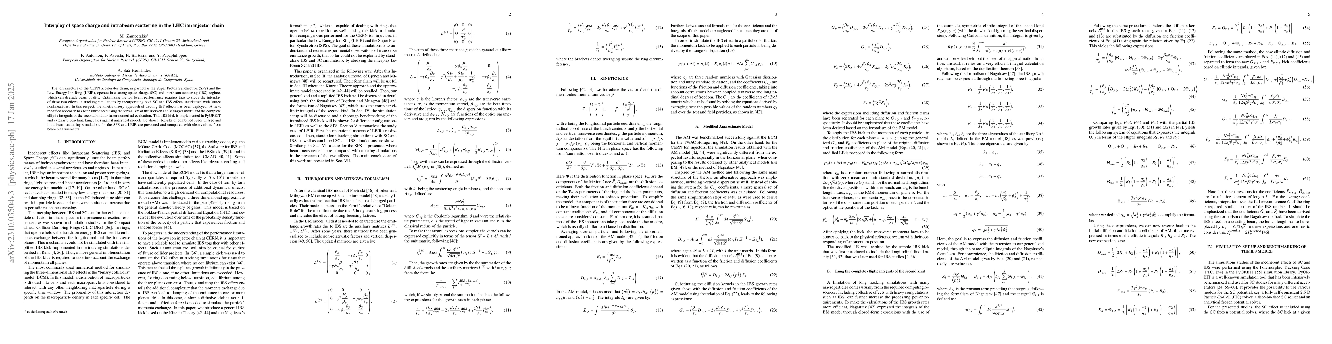Thumbnail for Interplay of Space Charge and Intra-Beam Scattering in the LHC ion
  injector chain