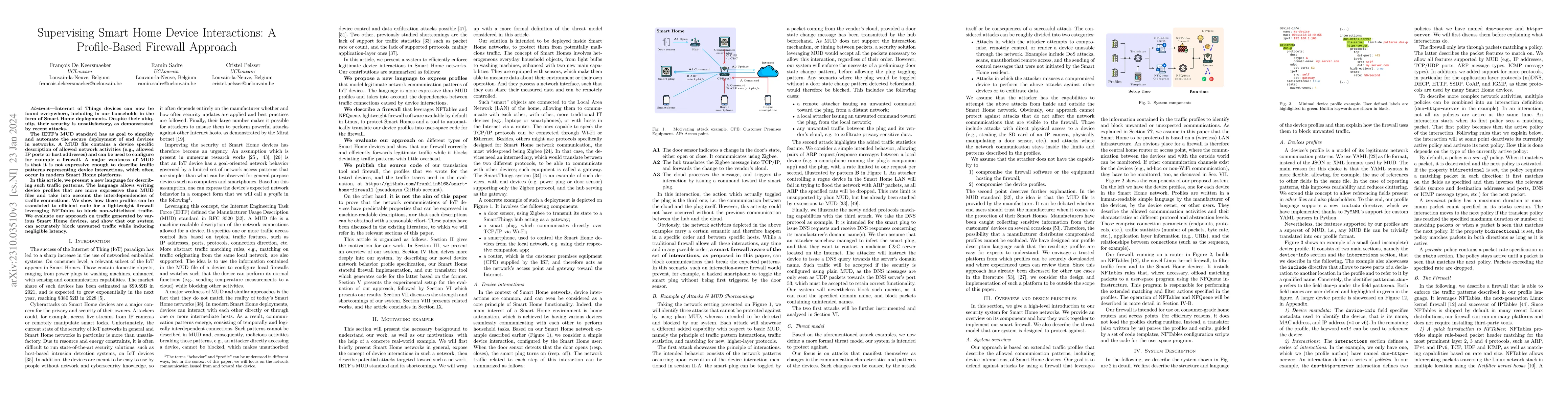 Thumbnail for Supervising Smart Home Device Interactions: A Profile-Based Firewall
  Approach