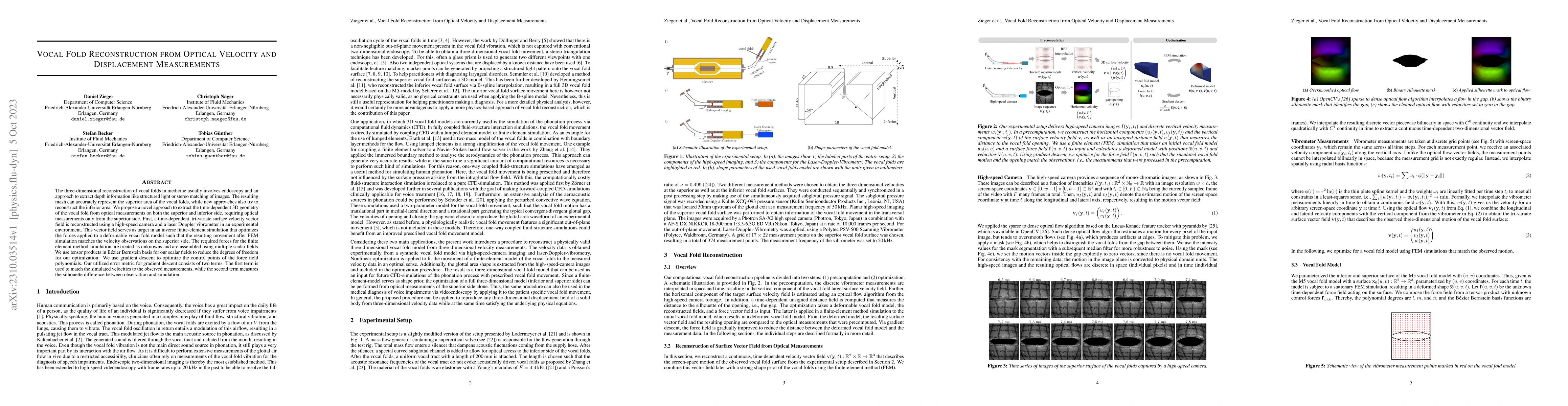 Thumbnail for Vocal Fold Reconstruction from Optical Velocity and Displacement
  Measurements