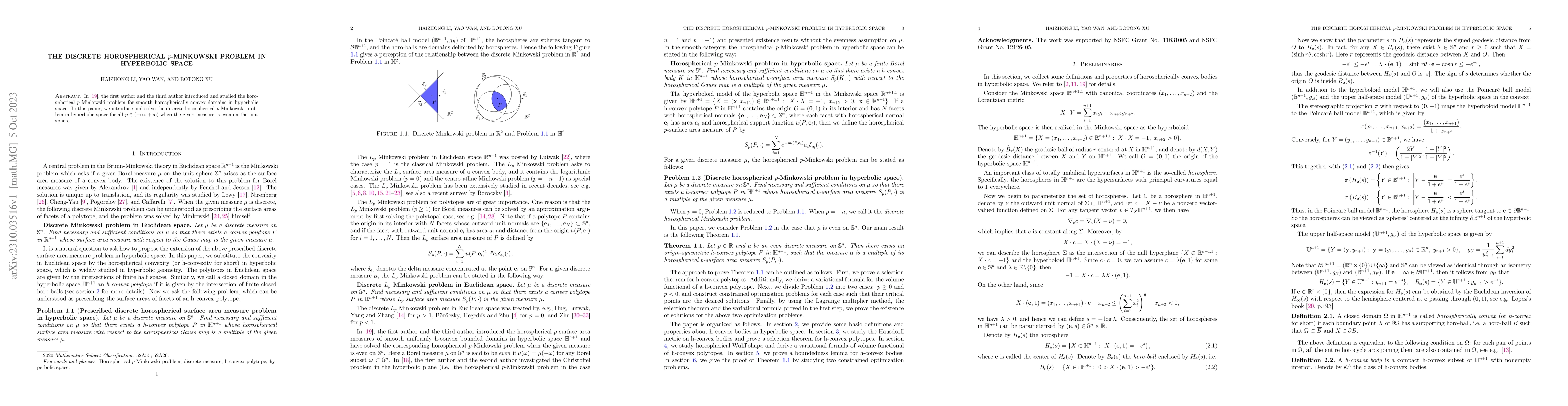 Thumbnail for The discrete horospherical $p$-Minkowski problem in hyperbolic space