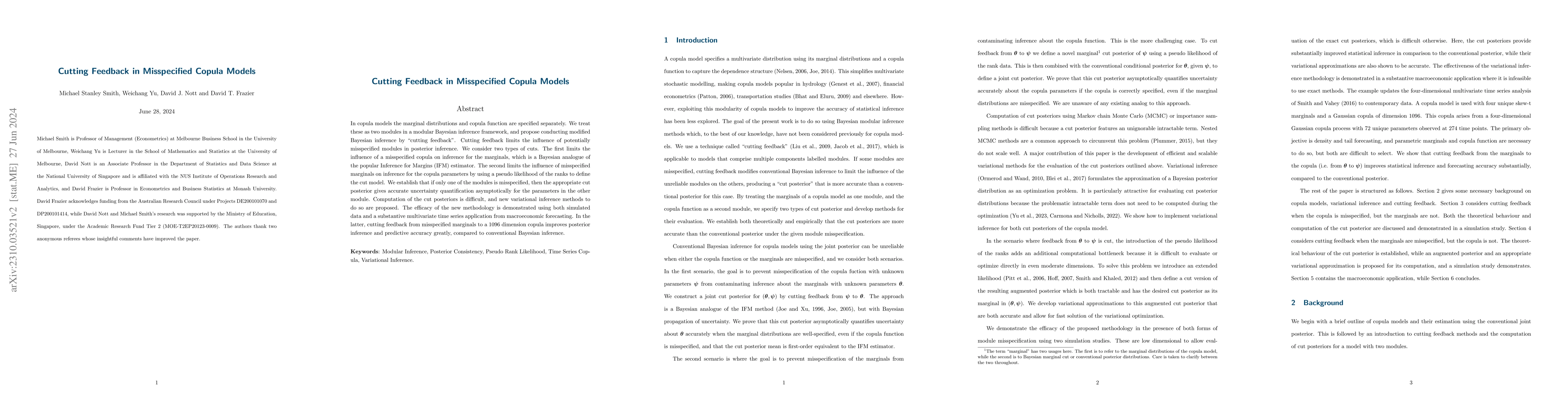 Thumbnail for Cutting Feedback in Misspecified Copula Models