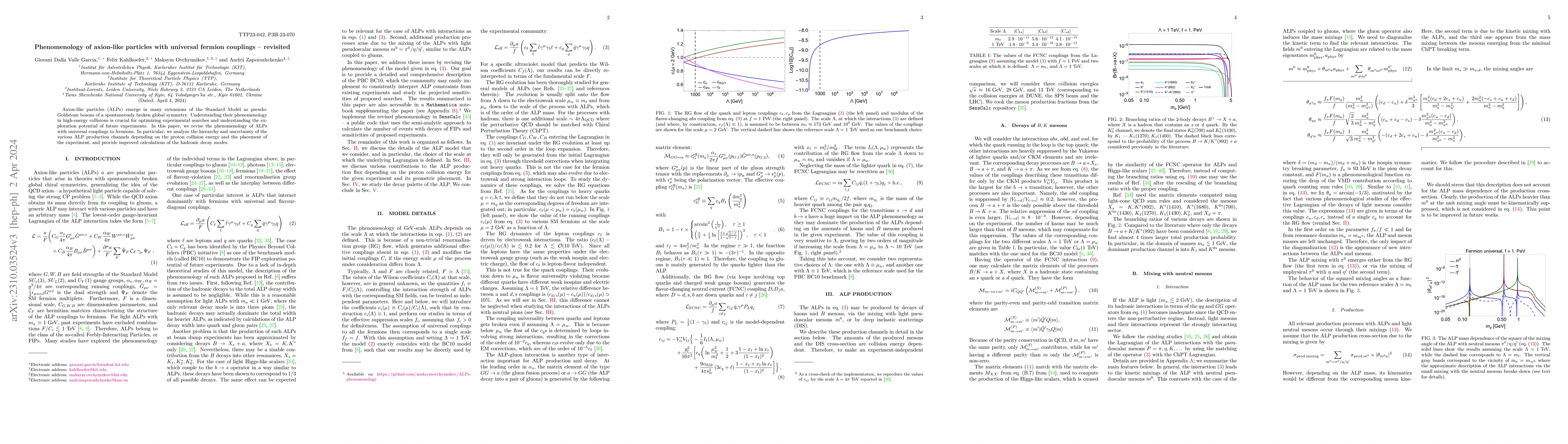 Thumbnail for Phenomenology of axion-like particles with universal fermion couplings
  -- revisited