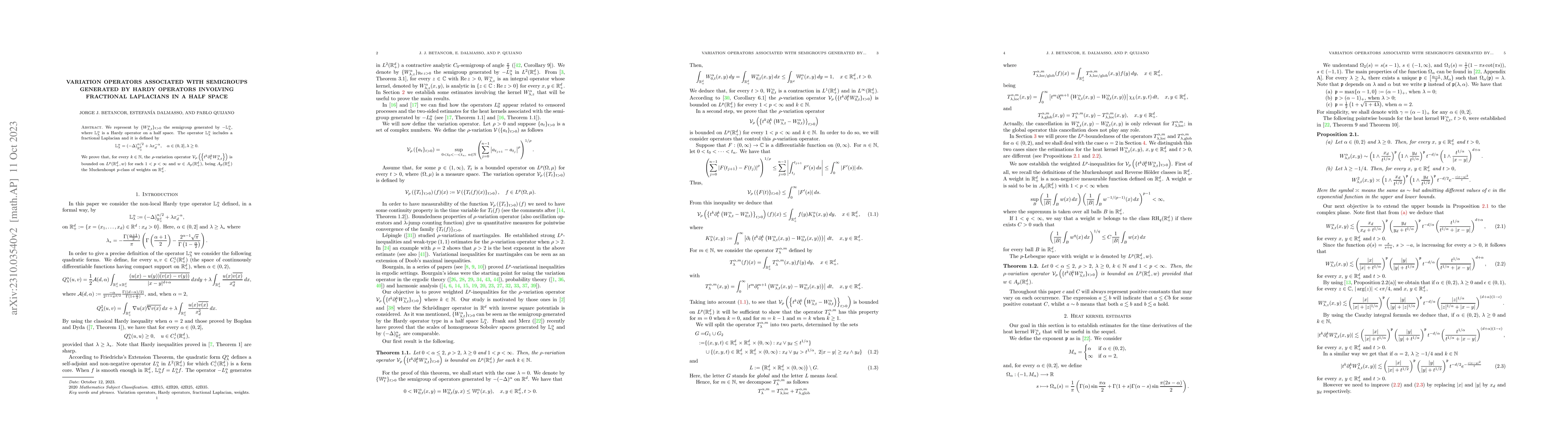 Thumbnail for Variation operators associated with semigroups generated by Hardy
  operators involving fractional Laplacians in a half space