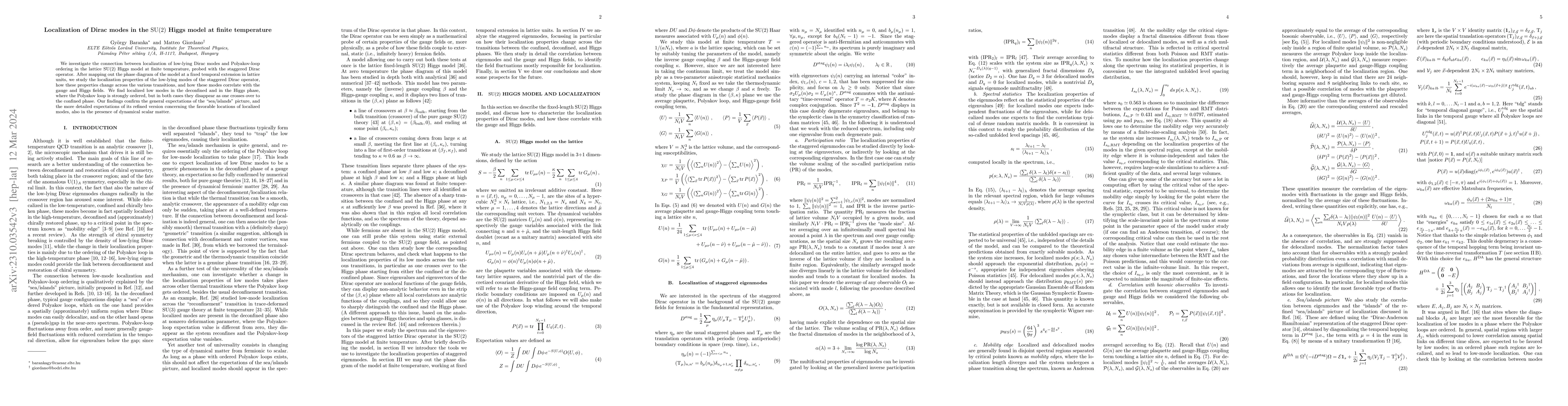 Thumbnail for Localization of Dirac modes in the $\mathrm{SU}(2)$ Higgs model at
  finite temperature