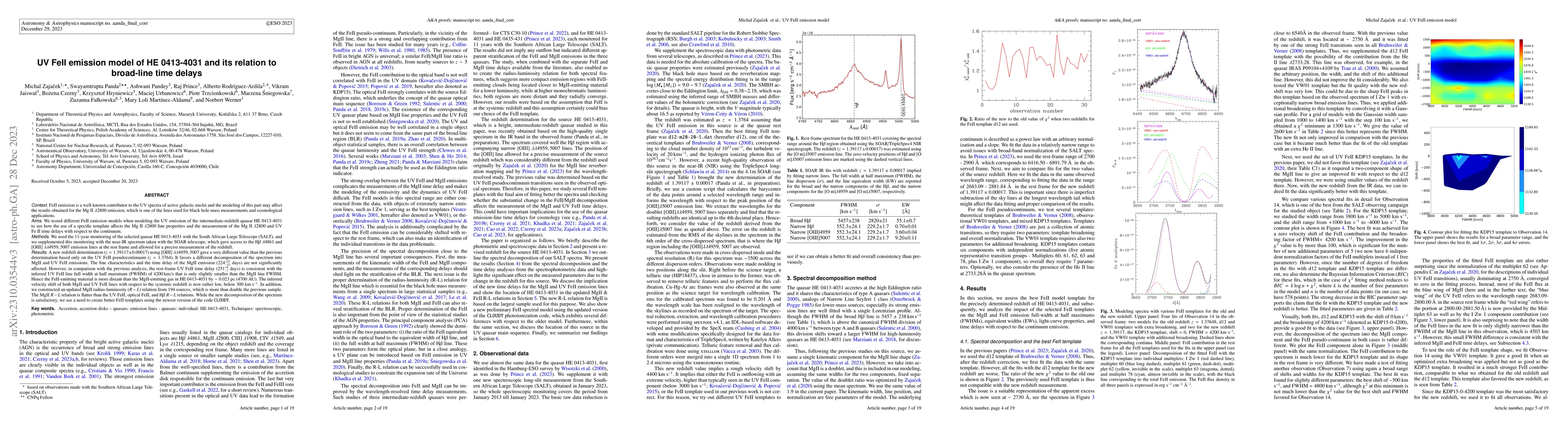 Thumbnail for UV Fe II emission model of HE 0413-4031 and its relation to broad-line
  time delays