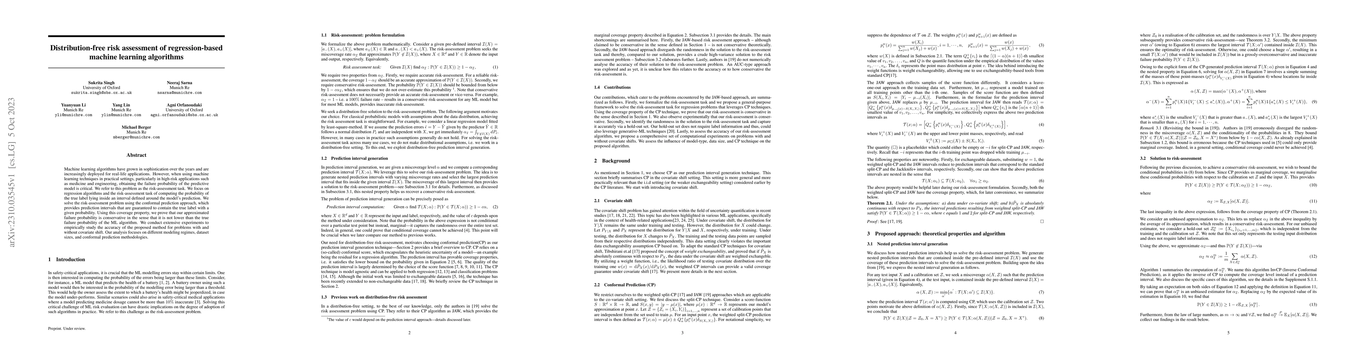 Thumbnail for Distribution-free risk assessment of regression-based machine learning
  algorithms