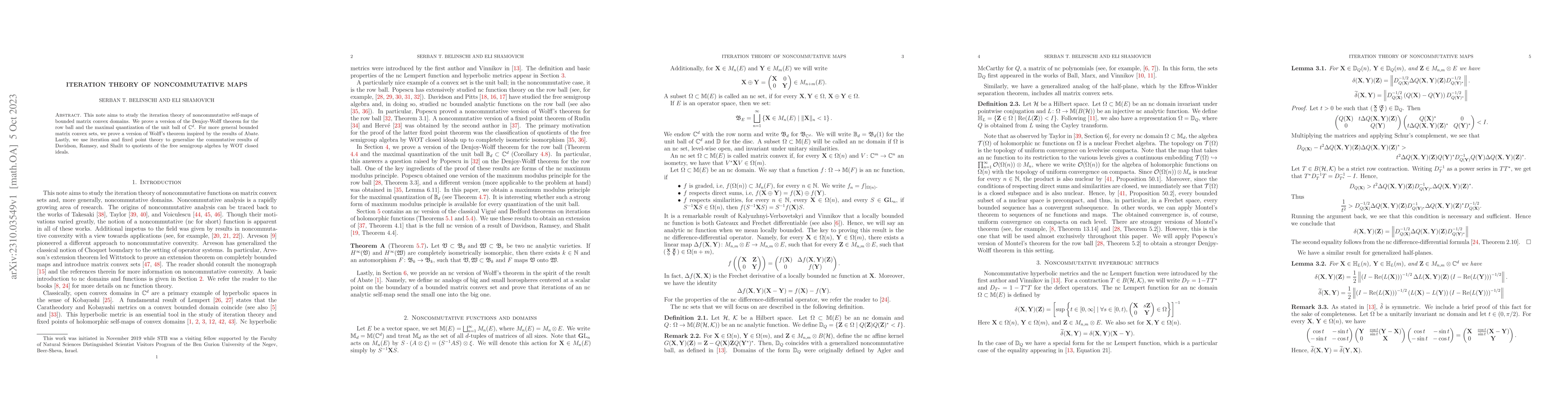 Thumbnail for Iteration theory of noncommutative maps