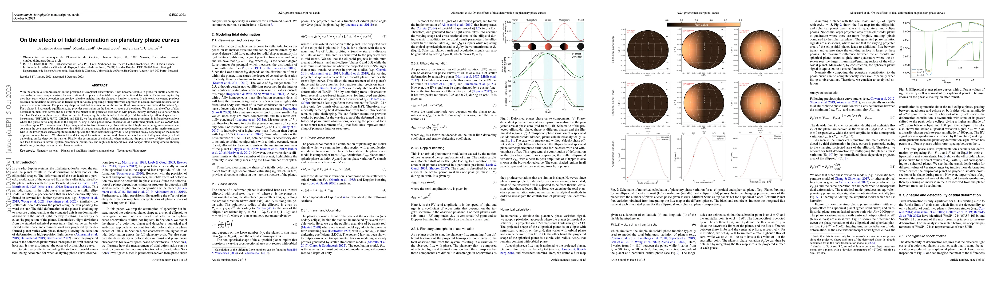 Thumbnail for On the effect of tidal deformation on planetary phase curves