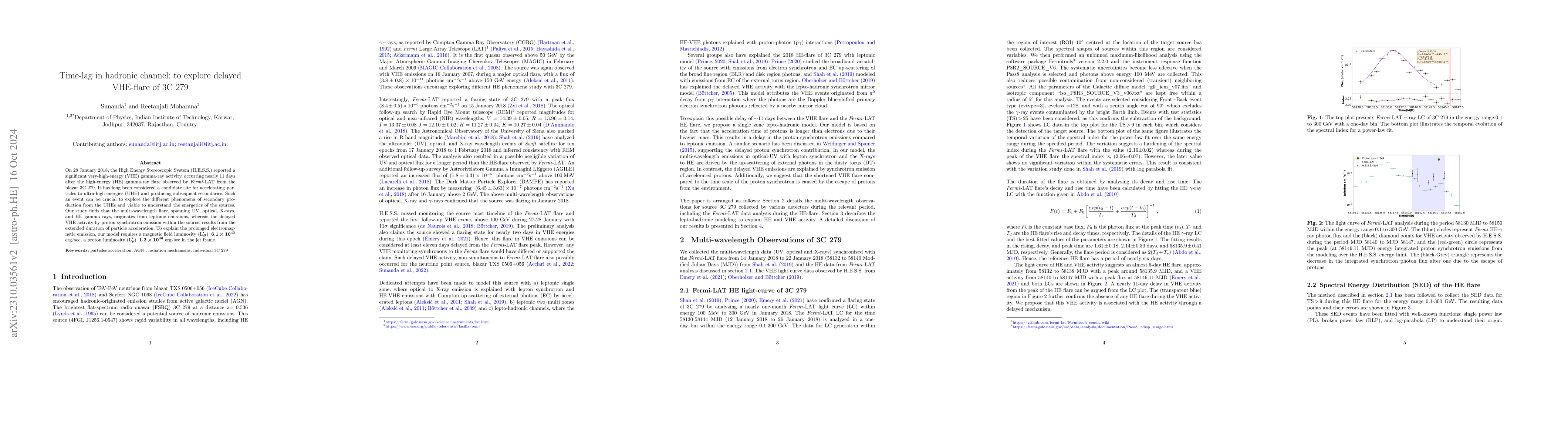 Thumbnail for Proton synchrotron, plausible explanation for delayed VHE activity of 3C
  279 in 2018
