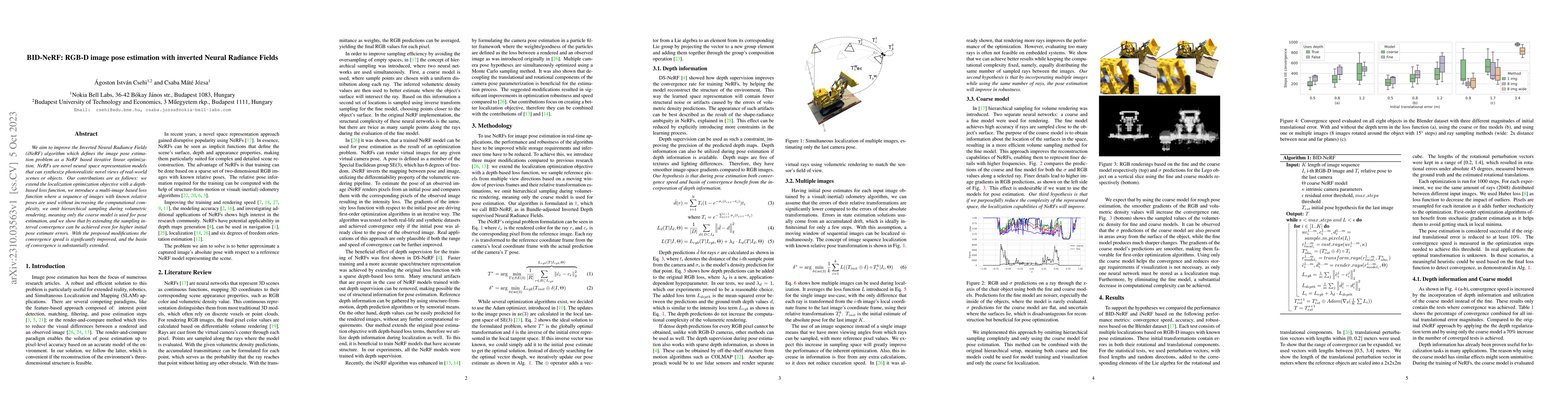 Thumbnail for BID-NeRF: RGB-D image pose estimation with inverted Neural Radiance
  Fields