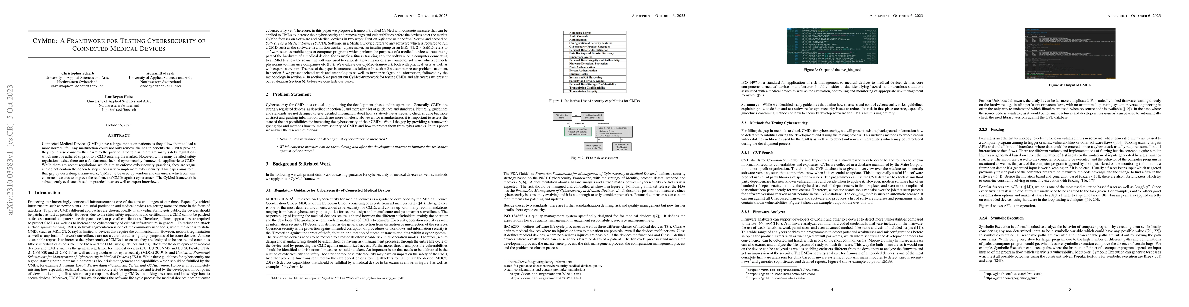 Thumbnail for CyMed: A Framework for Testing Cybersecurity of Connected Medical
  Devices