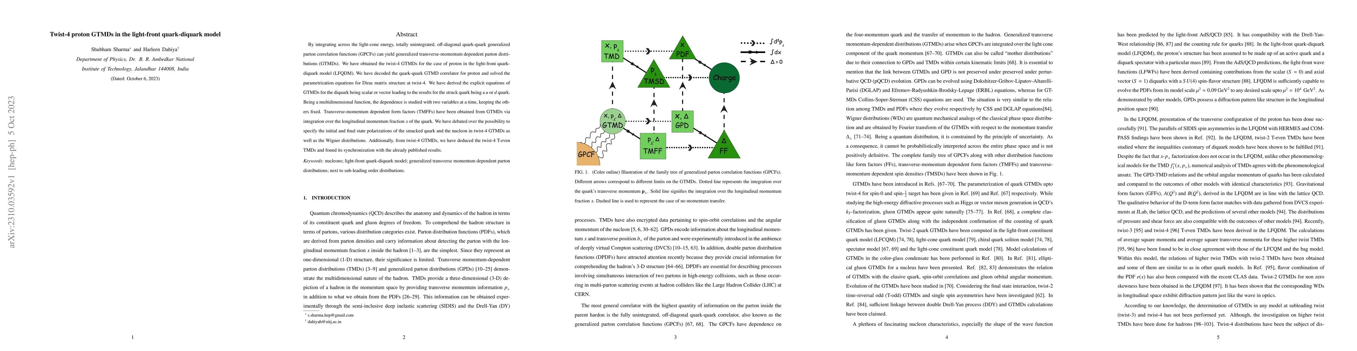 Thumbnail for Twist-4 proton GTMDs in the light-front quark-diquark model