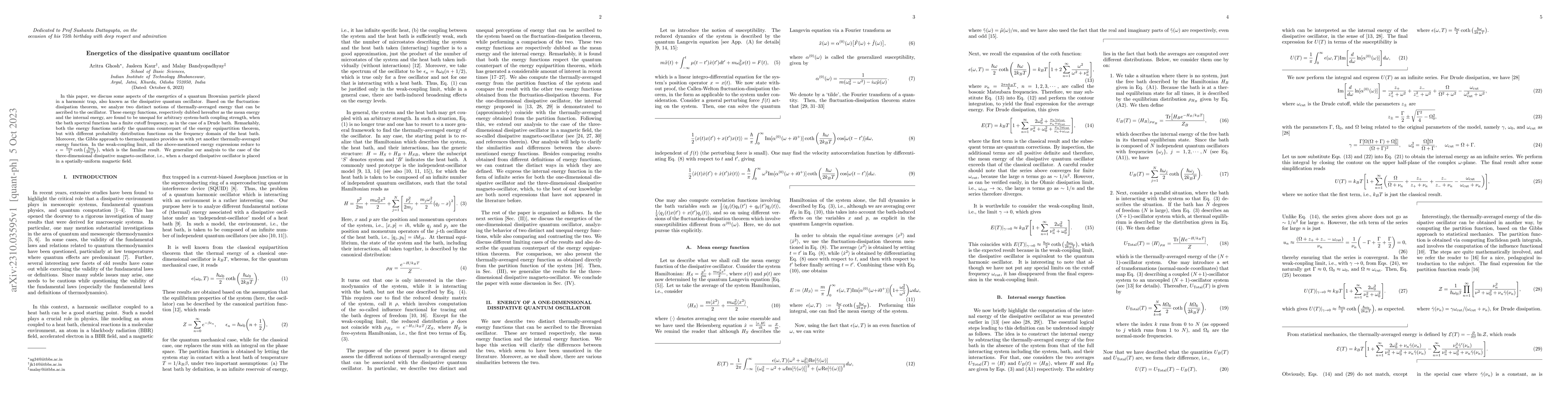 Thumbnail for Energetics of the dissipative quantum oscillator