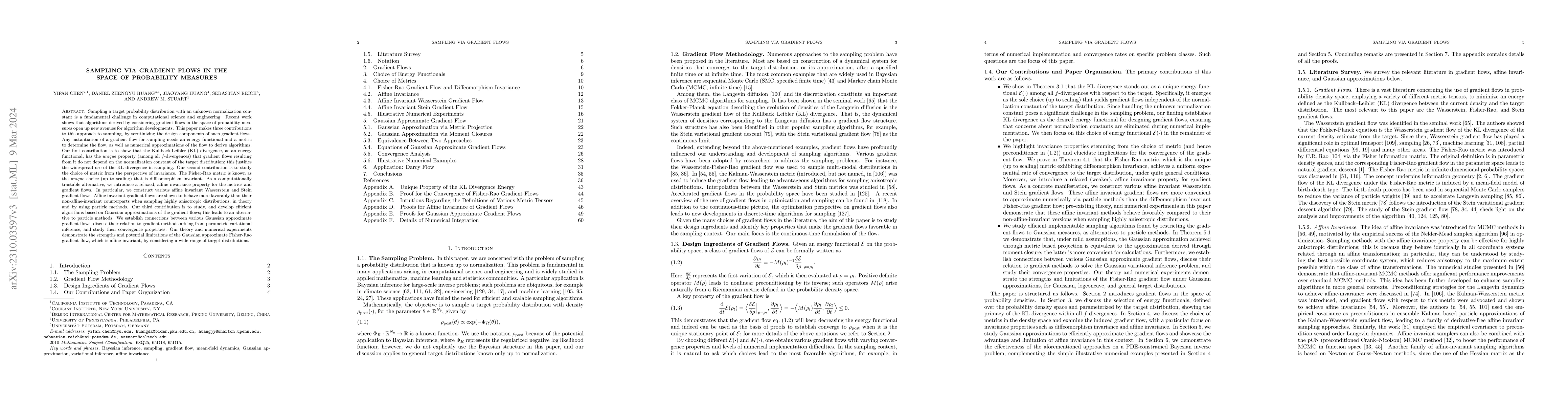 Thumbnail for Sampling via Gradient Flows in the Space of Probability Measures