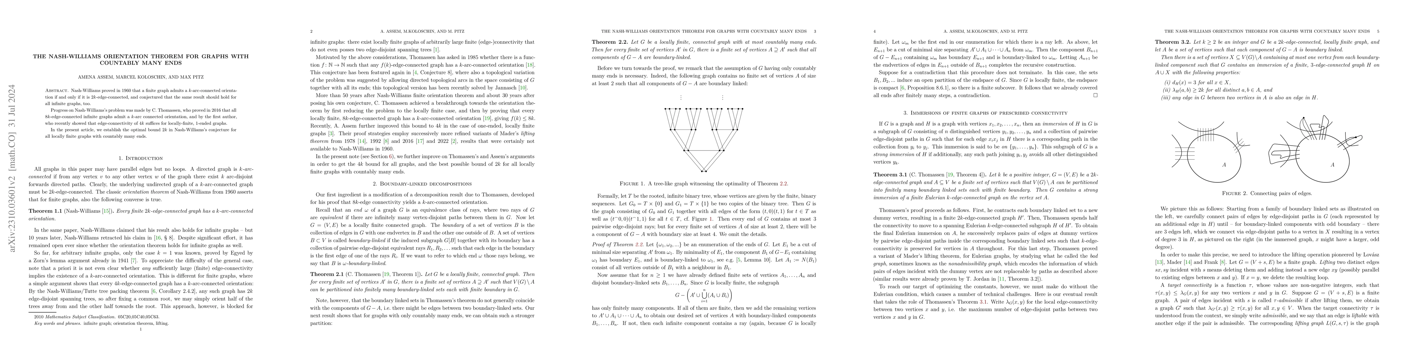Thumbnail for The Nash-Williams orientation theorem for graphs with countably many
  ends