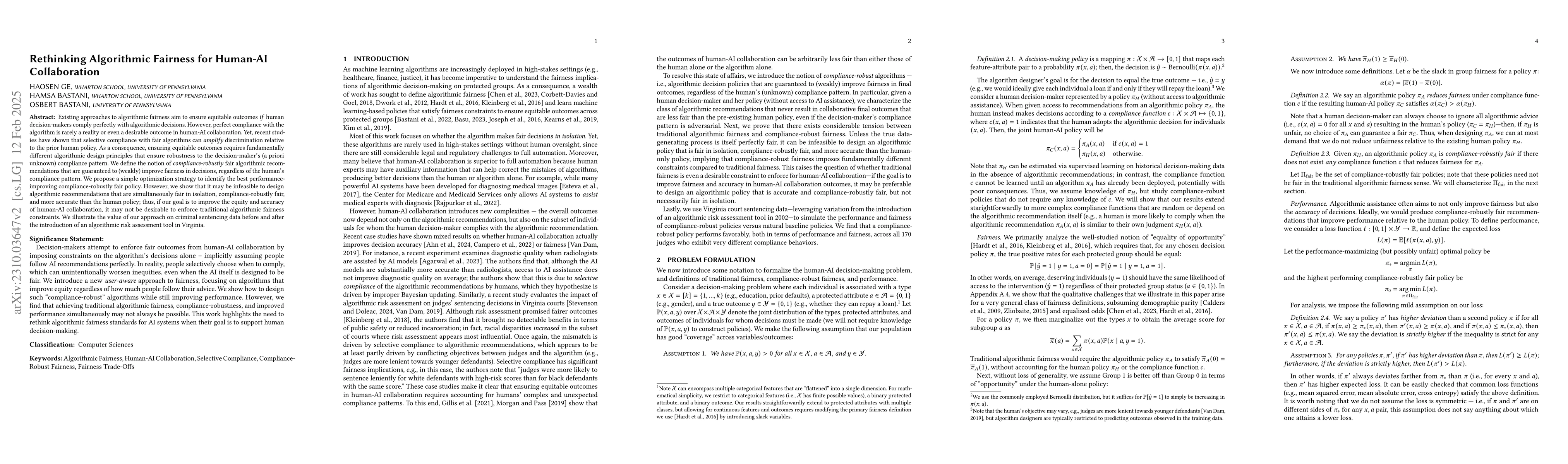 Thumbnail for Rethinking Fairness for Human-AI Collaboration