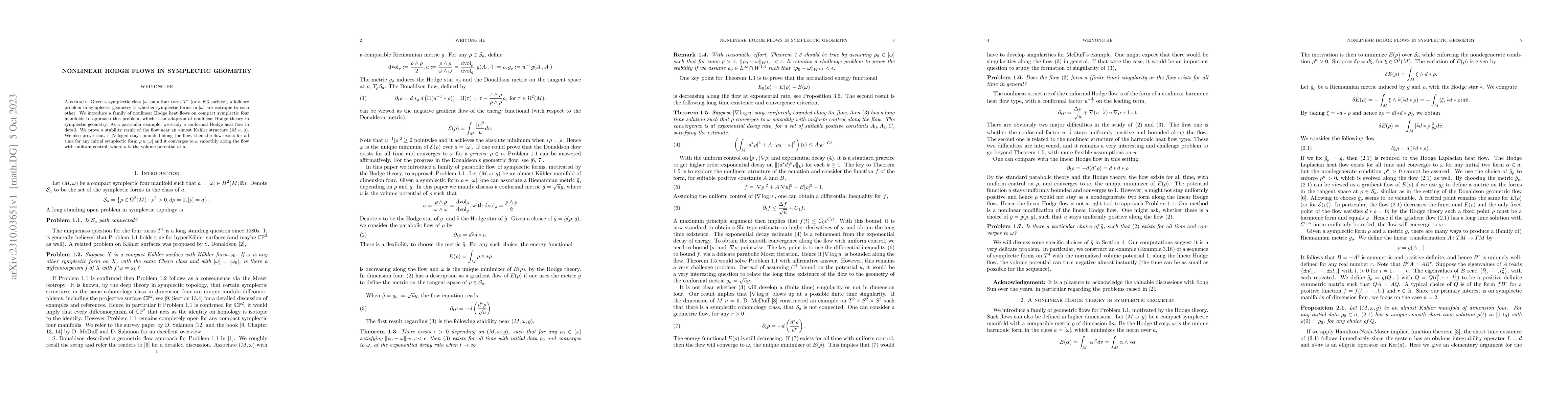 Thumbnail for Nonlinear Hodge flows in symplectic geometry