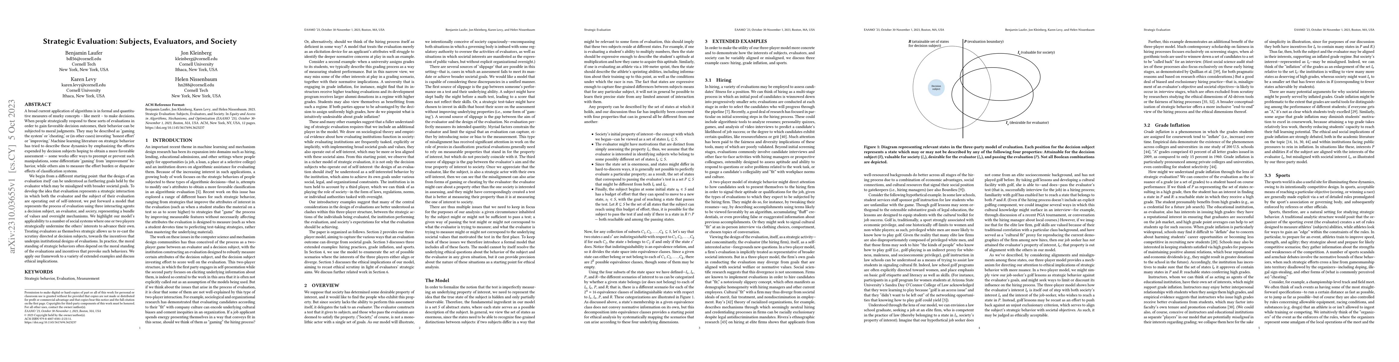 Thumbnail for Strategic Evaluation: Subjects, Evaluators, and Society