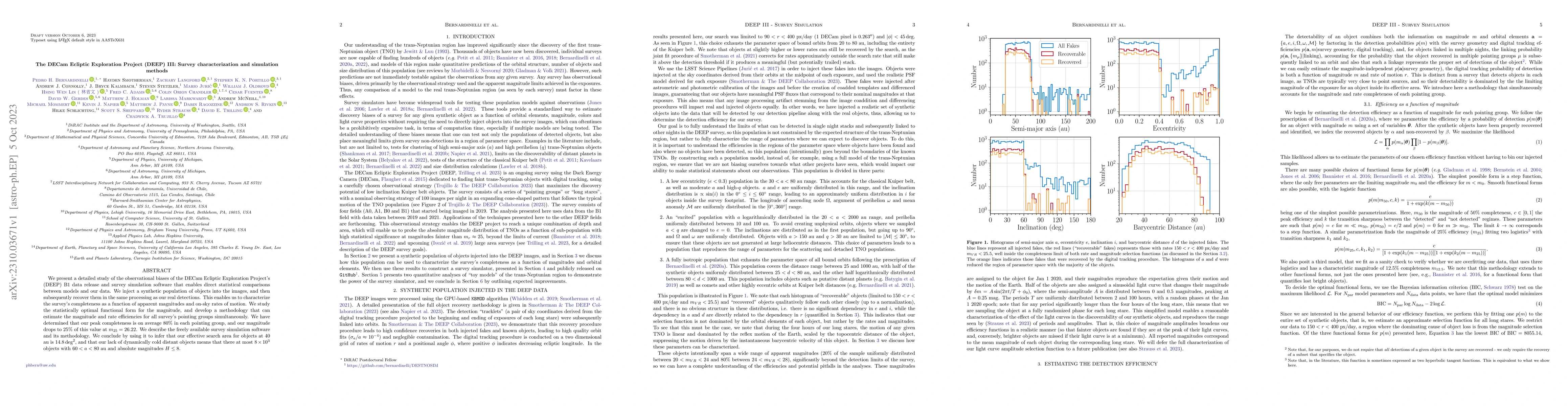 Thumbnail for The DECam Ecliptic Exploration Project (DEEP) III: Survey
  characterization and simulation methods
