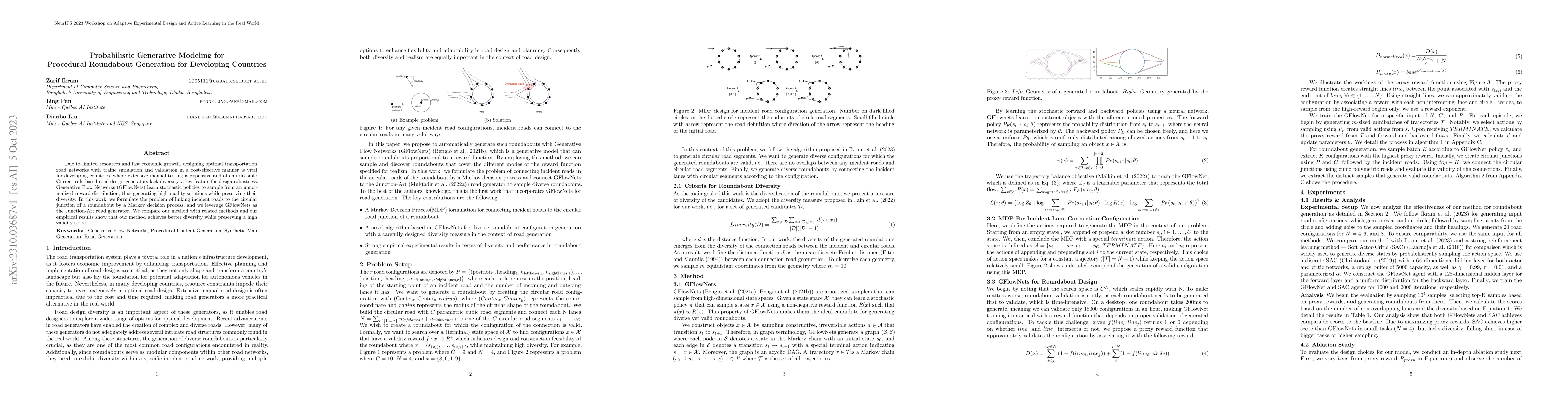 Thumbnail for Probabilistic Generative Modeling for Procedural Roundabout Generation
  for Developing Countries
