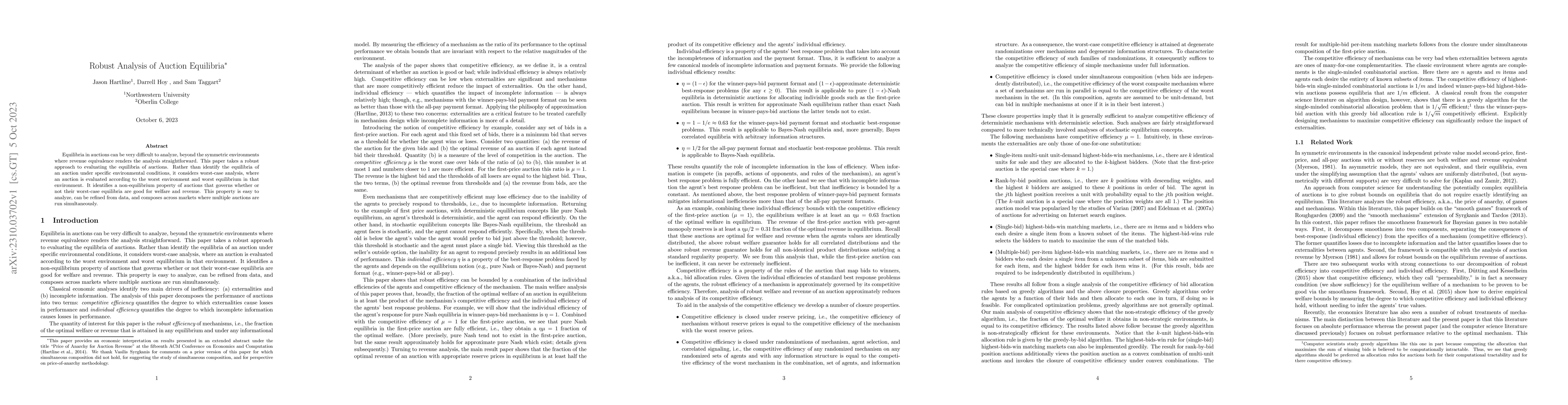 Thumbnail for Robust Analysis of Auction Equilibria
