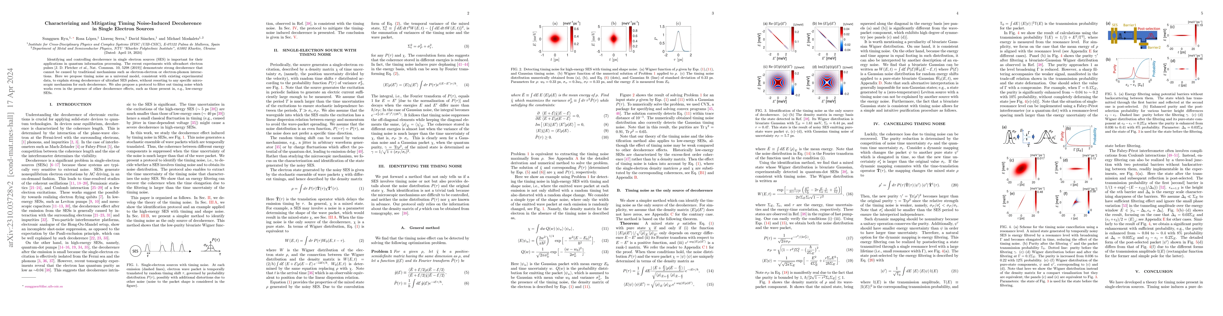 Thumbnail for Characterizing and Mitigating Timing Noise-Induced Decoherence in Single
  Electron Sources
