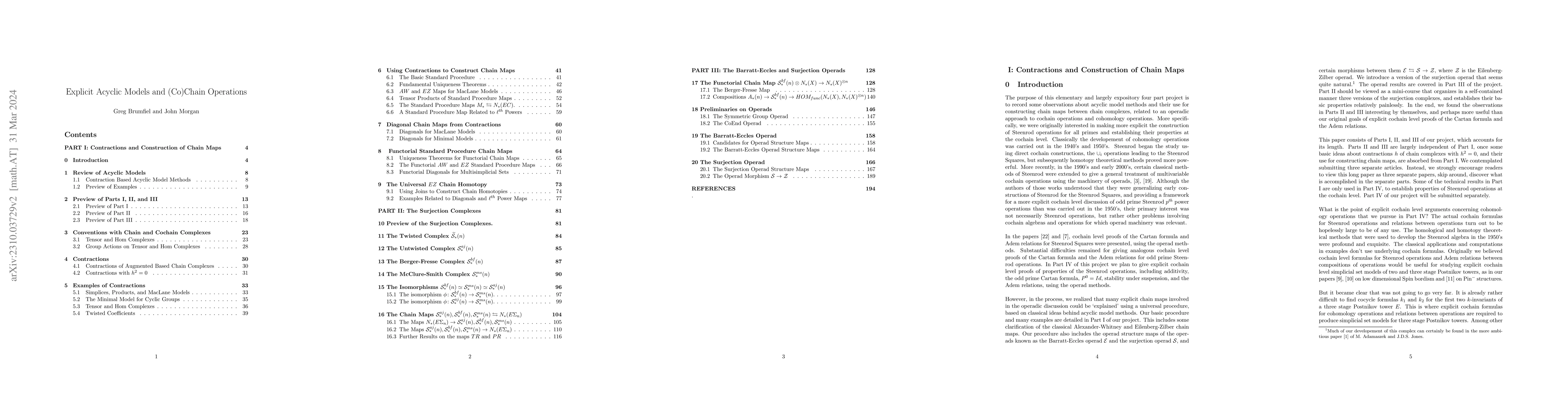 Thumbnail for Explicit Acyclic Models and (Co)Chain Operations