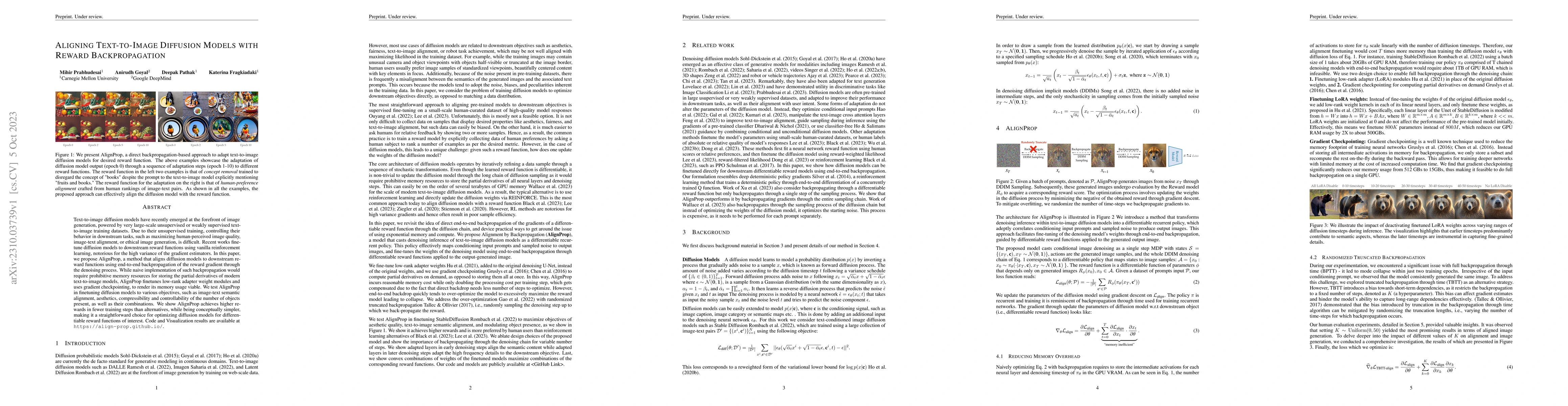 Thumbnail for Aligning Text-to-Image Diffusion Models with Reward Backpropagation