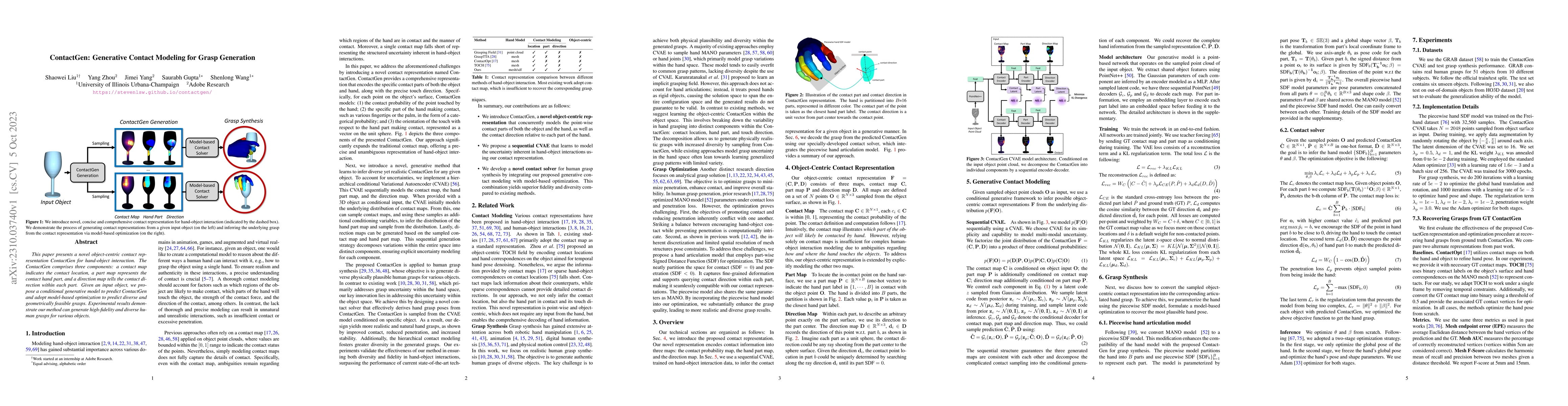 Thumbnail for ContactGen: Generative Contact Modeling for Grasp Generation