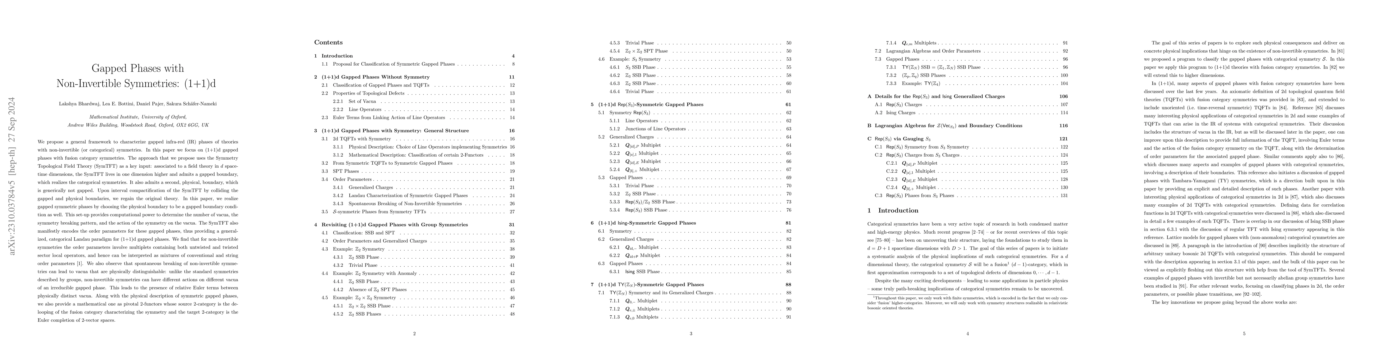 Thumbnail for Gapped Phases with Non-Invertible Symmetries: (1+1)d