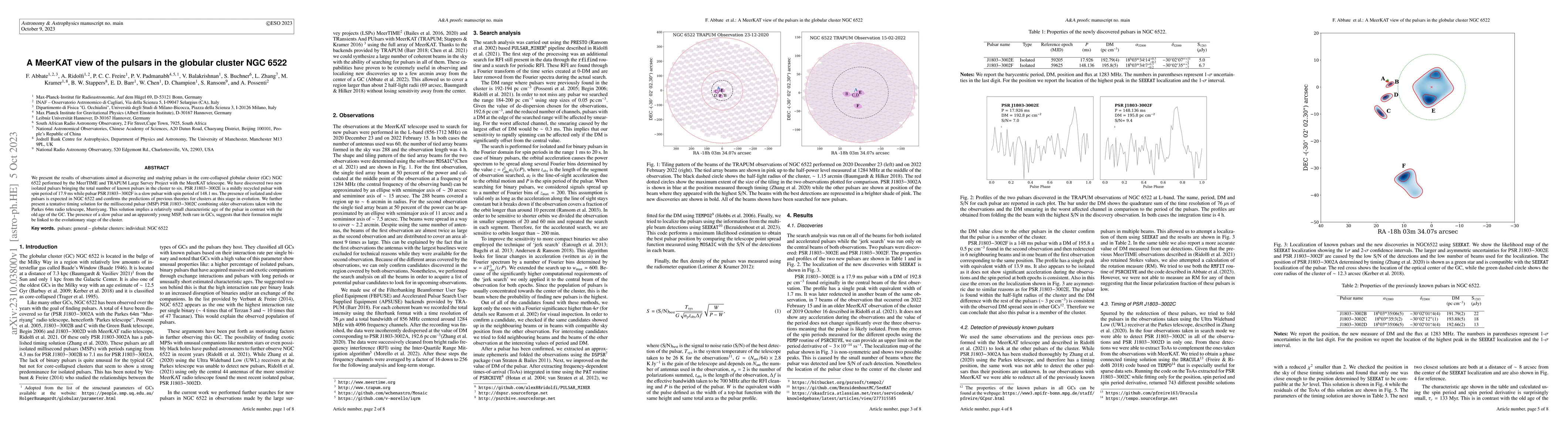 Thumbnail for A MeerKAT view of the pulsars in the globular cluster NGC 6522