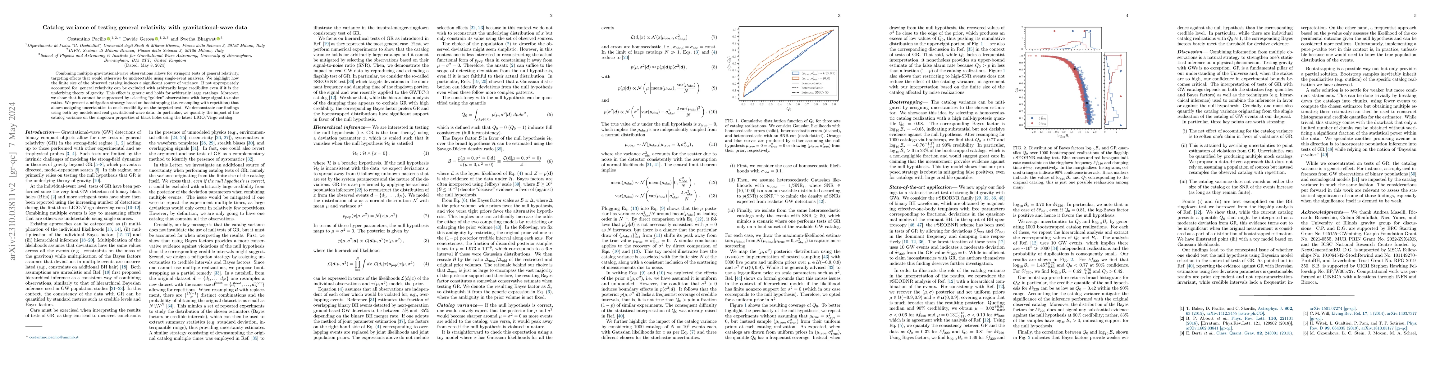 Thumbnail for Catalog variance of testing general relativity with gravitational-wave
  data