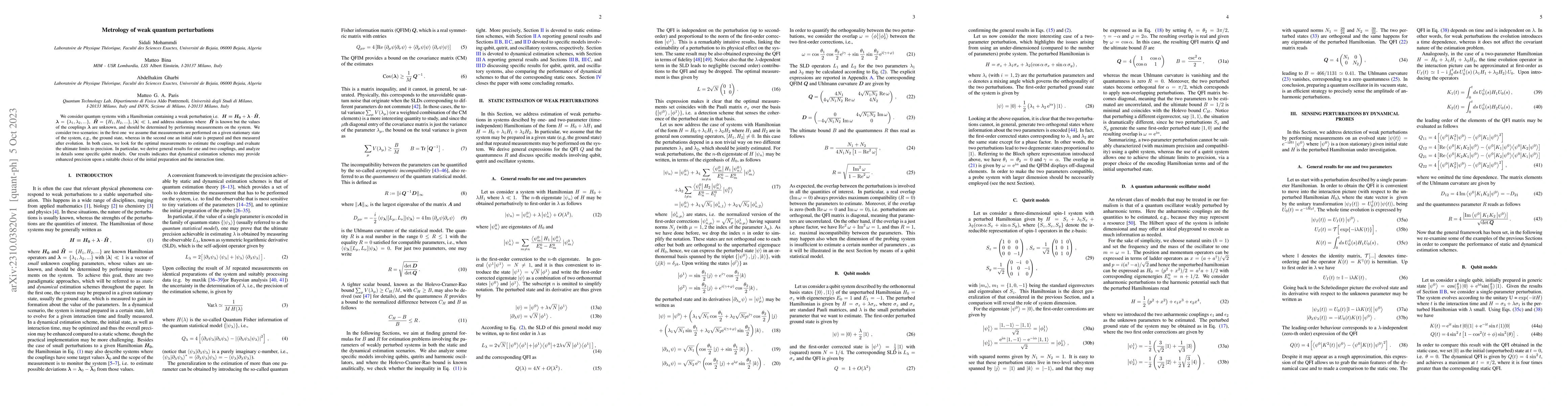 Thumbnail for Metrology of weak quantum perturbations