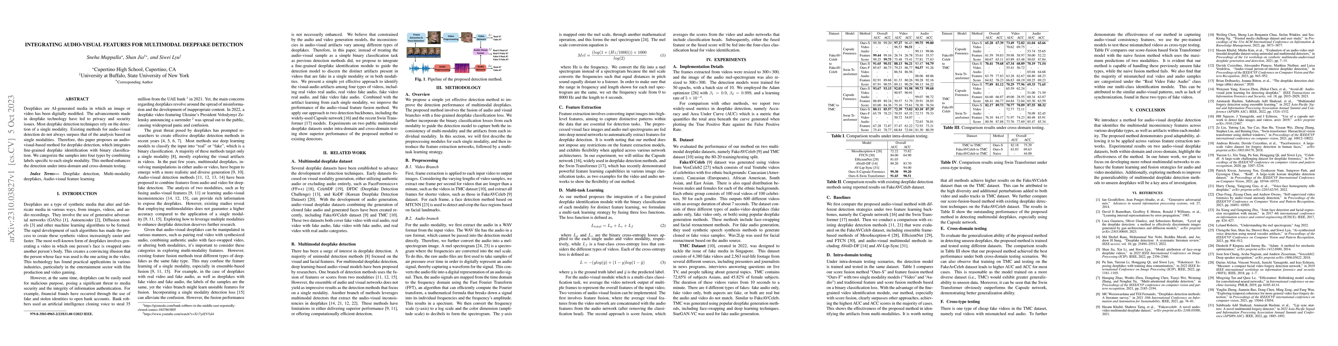 Thumbnail for Integrating Audio-Visual Features for Multimodal Deepfake Detection