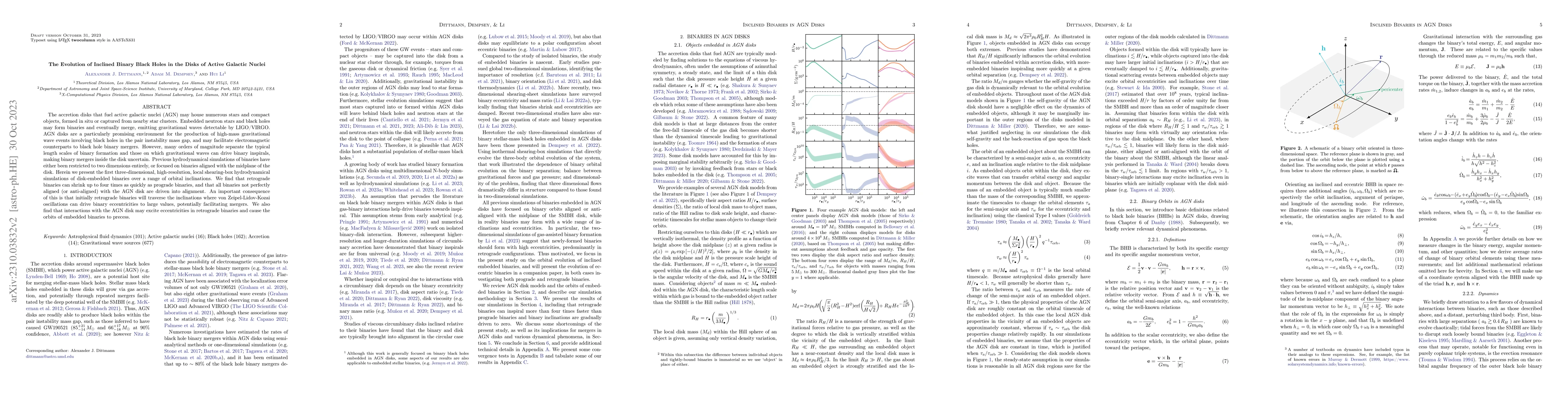 Thumbnail for The Evolution of Inclined Binary Black Holes in the Disks of Active
  Galactic Nuclei