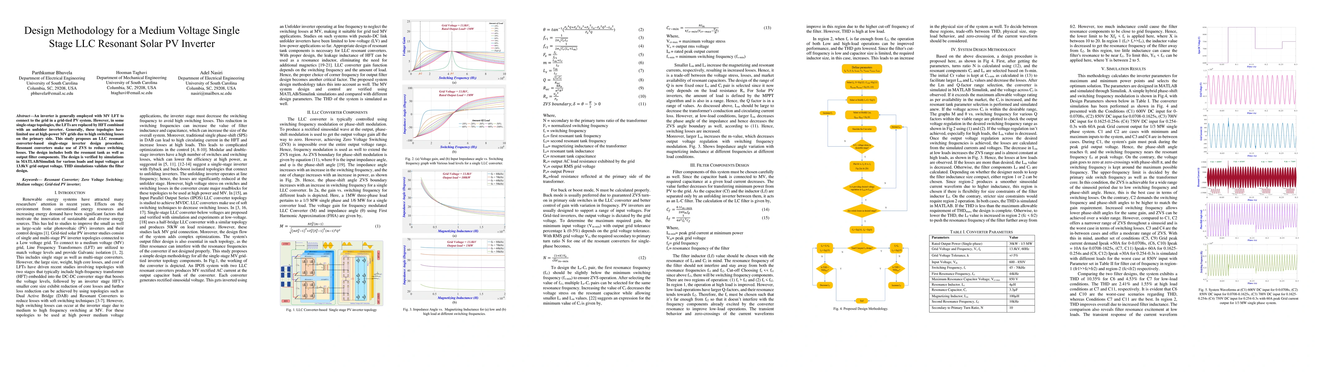 Thumbnail for Design Methodology for a Medium Voltage Single Stage LLC Resonant Solar
  PV Inverter