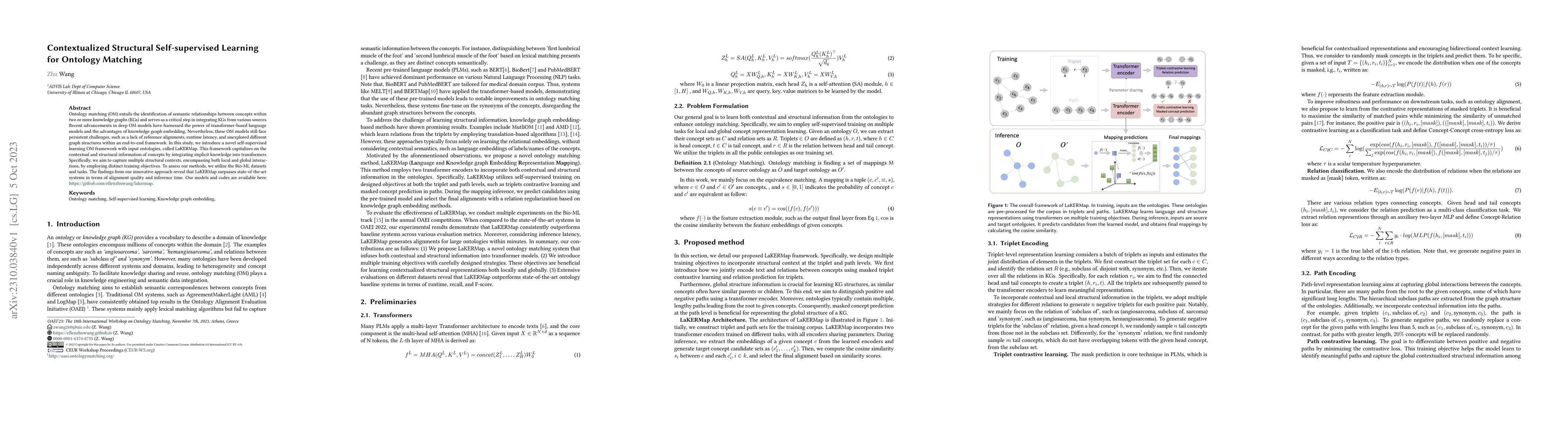 Thumbnail for Contextualized Structural Self-supervised Learning for Ontology Matching