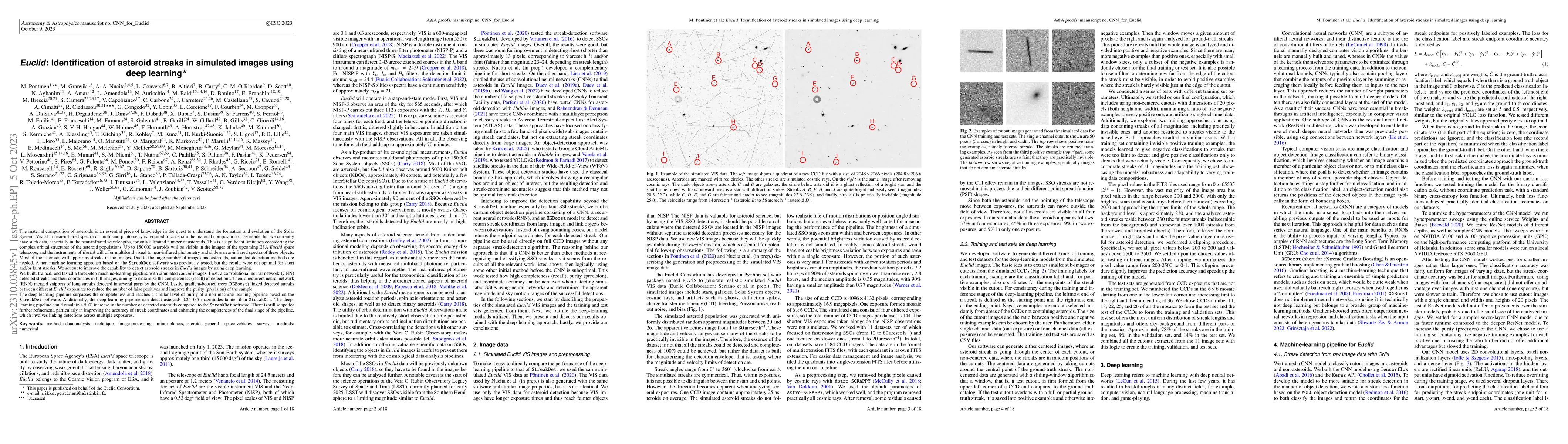 Thumbnail for Euclid: Identification of asteroid streaks in simulated images using
  deep learning