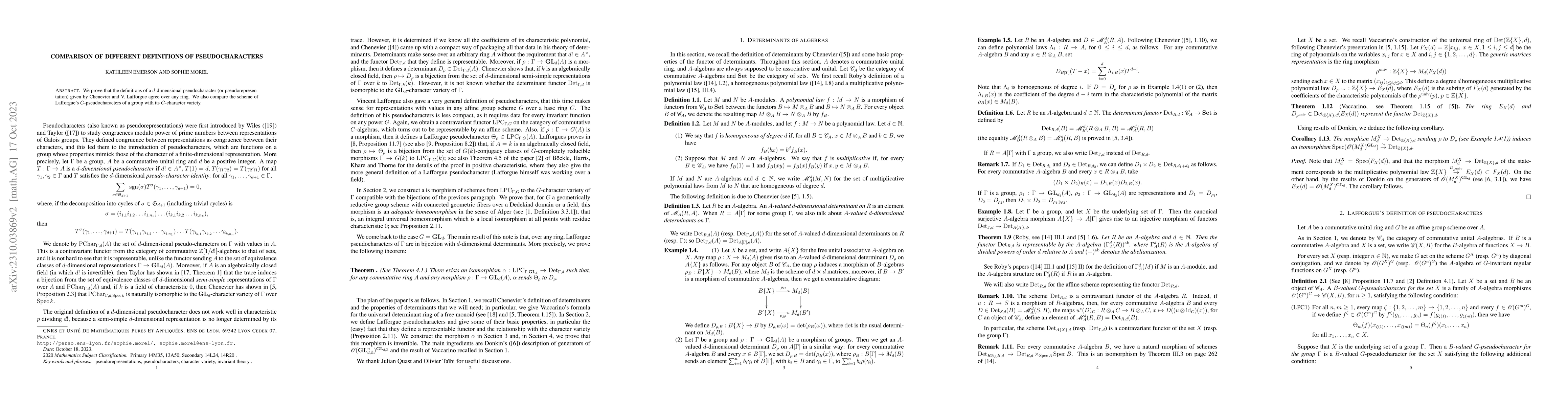 Thumbnail for Comparison of different definitions of pseudocharacters