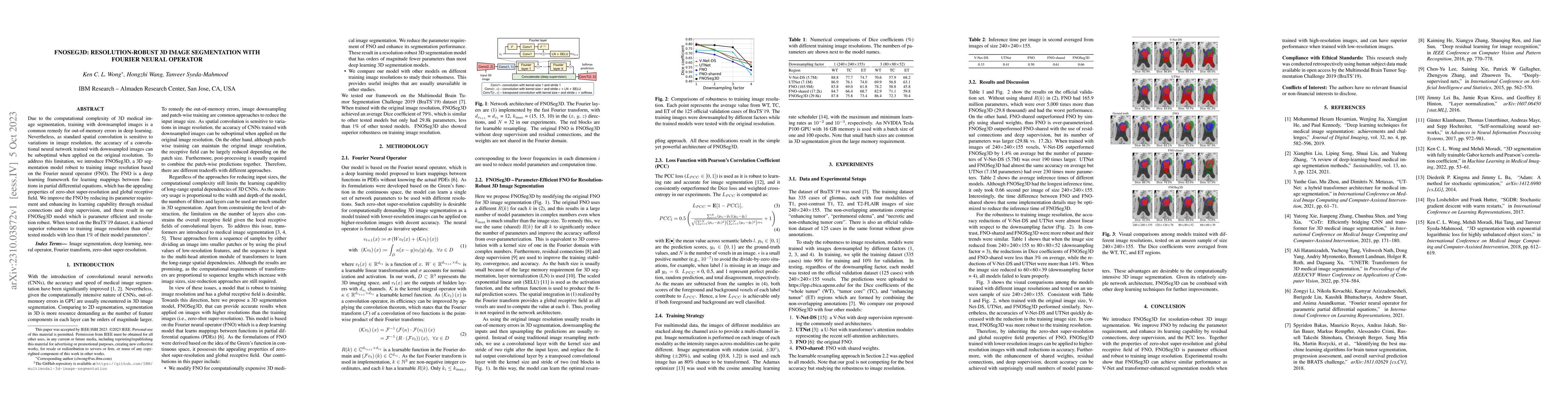 Thumbnail for FNOSeg3D: Resolution-Robust 3D Image Segmentation with Fourier Neural
  Operator