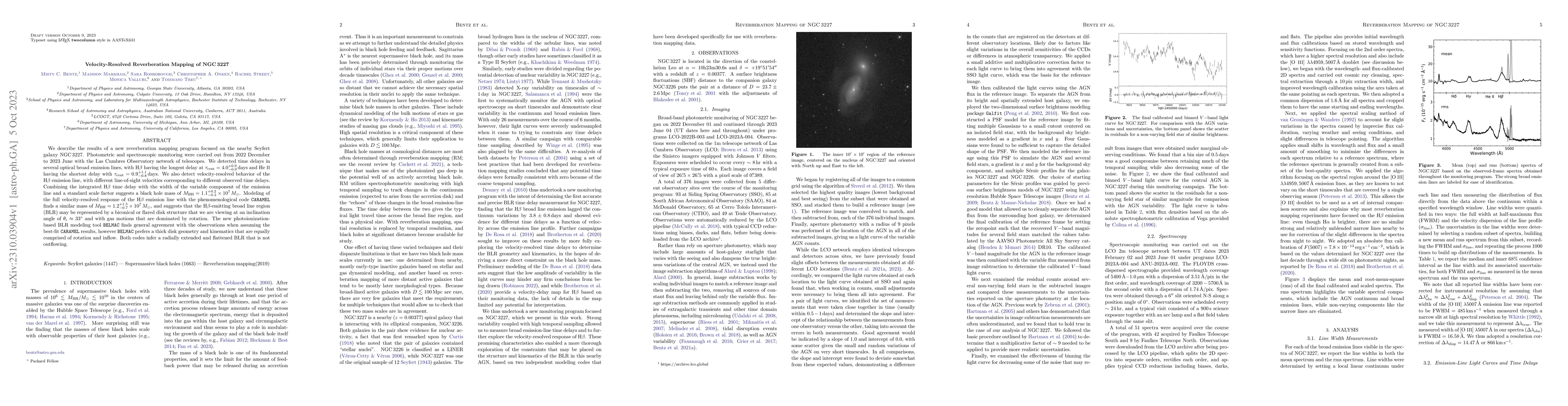 Thumbnail for Velocity-Resolved Reverberation Mapping of NGC 3227