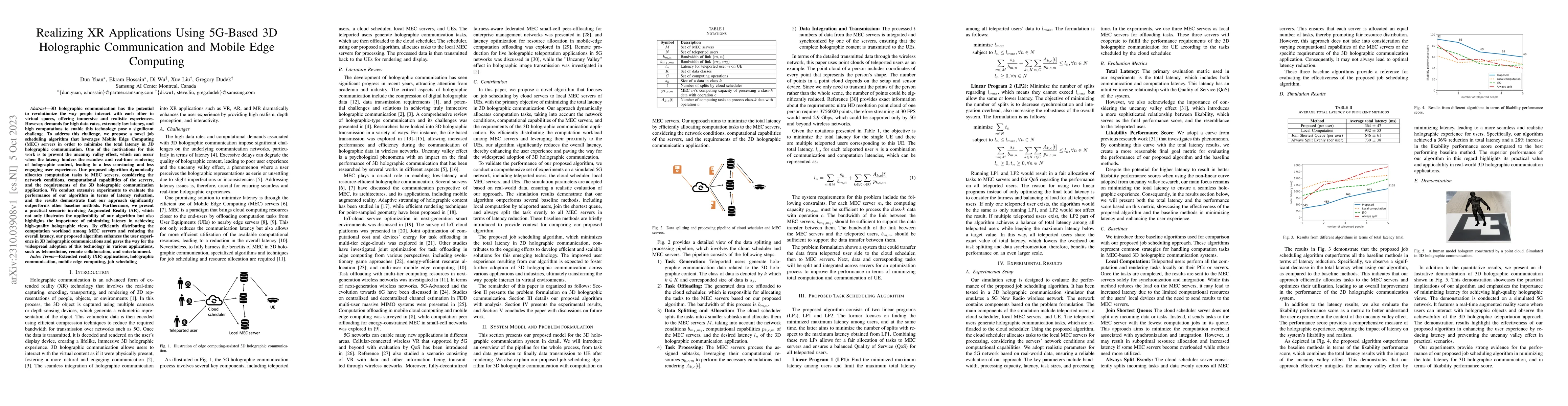 Thumbnail for Realizing XR Applications Using 5G-Based 3D Holographic Communication
  and Mobile Edge Computing
