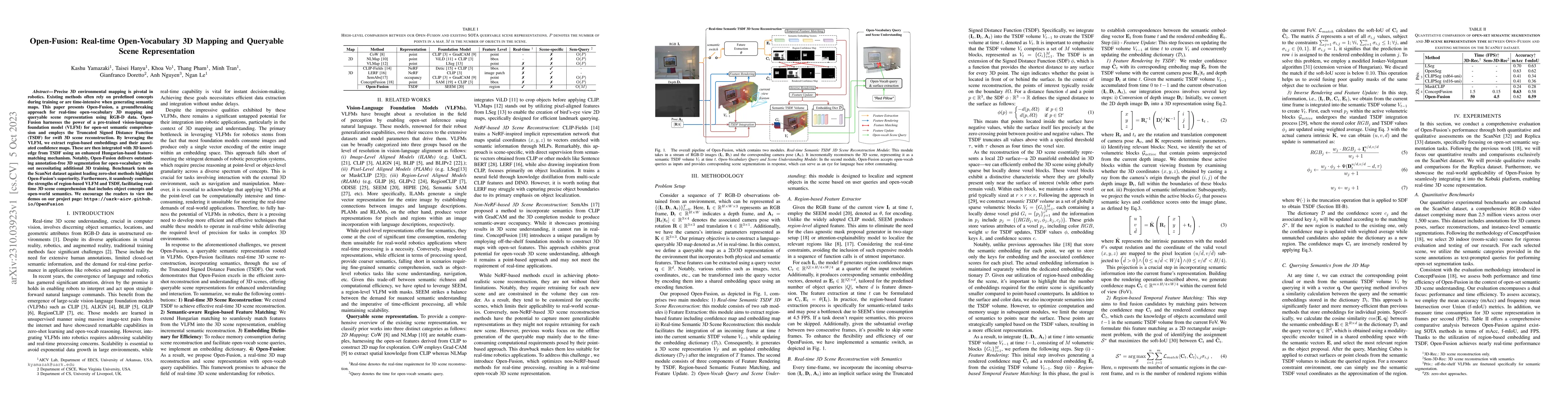 Thumbnail for Open-Fusion: Real-time Open-Vocabulary 3D Mapping and Queryable Scene
  Representation