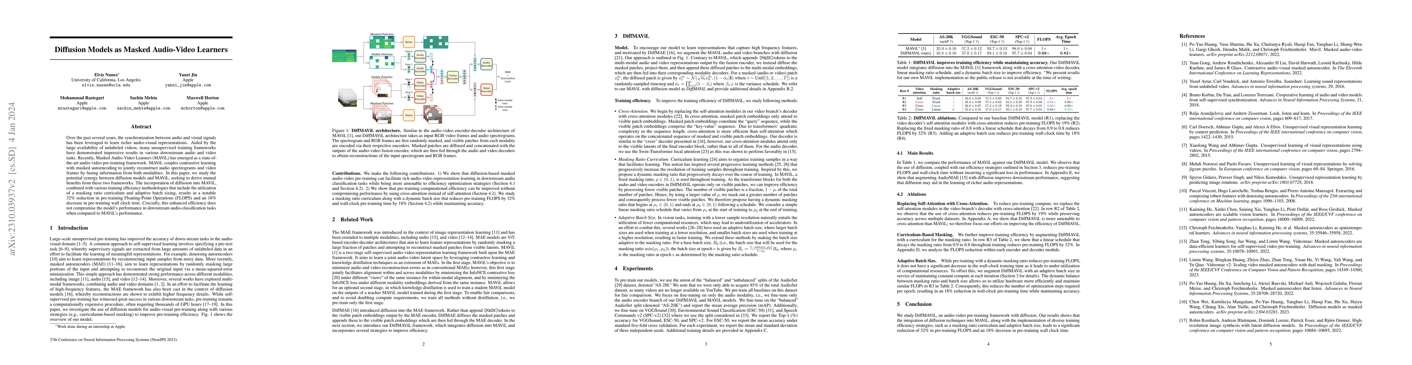 Thumbnail for Diffusion Models as Masked Audio-Video Learners