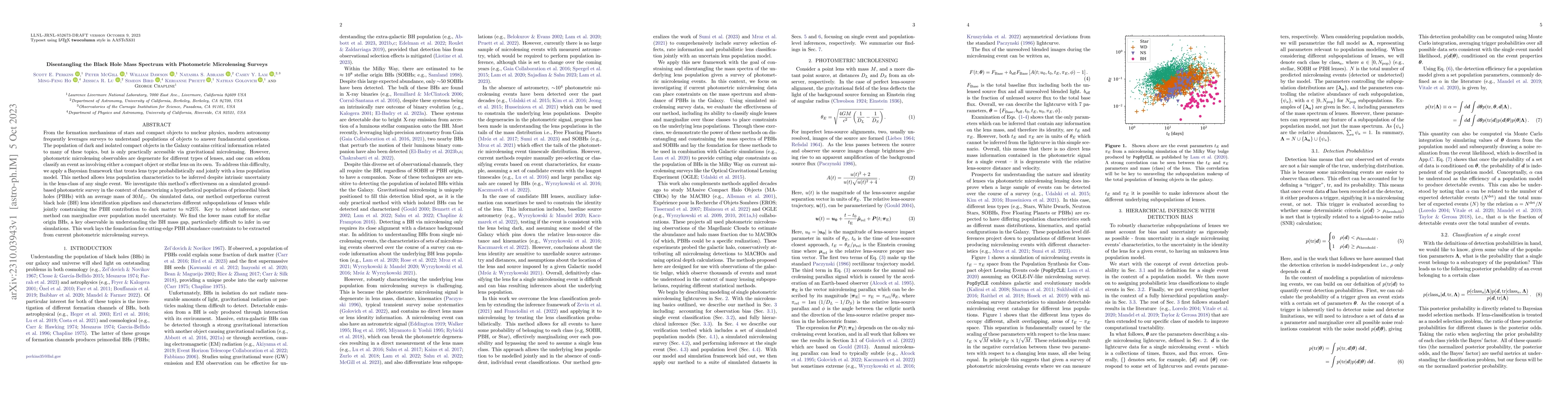 Thumbnail for Disentangling the Black Hole Mass Spectrum with Photometric Microlensing
  Surveys