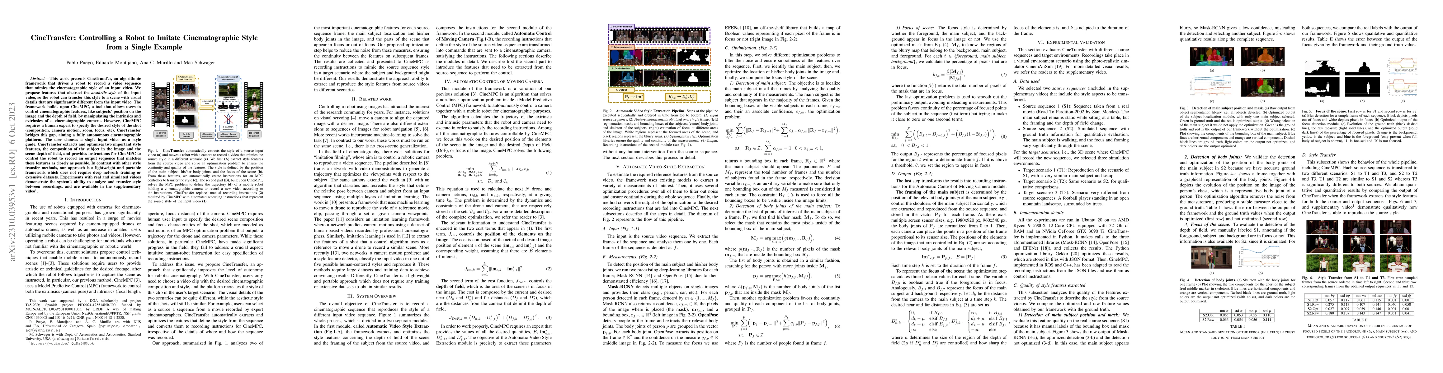 Thumbnail for CineTransfer: Controlling a Robot to Imitate Cinematographic Style from
  a Single Example