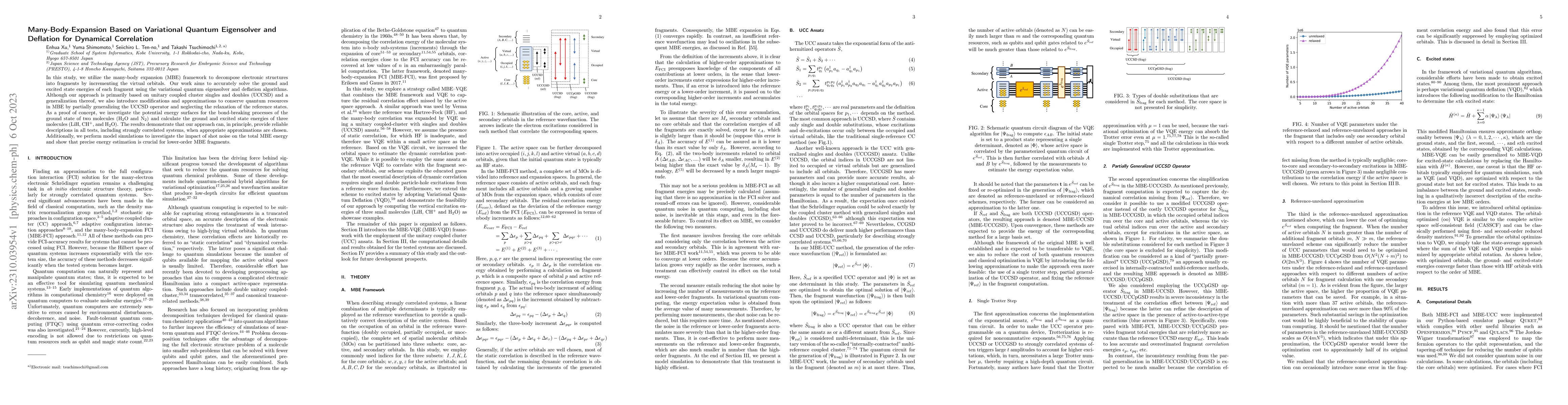 Thumbnail for Many-Body-Expansion Based on Variational Quantum Eigensolver and
  Deflation for Dynamical Correlation